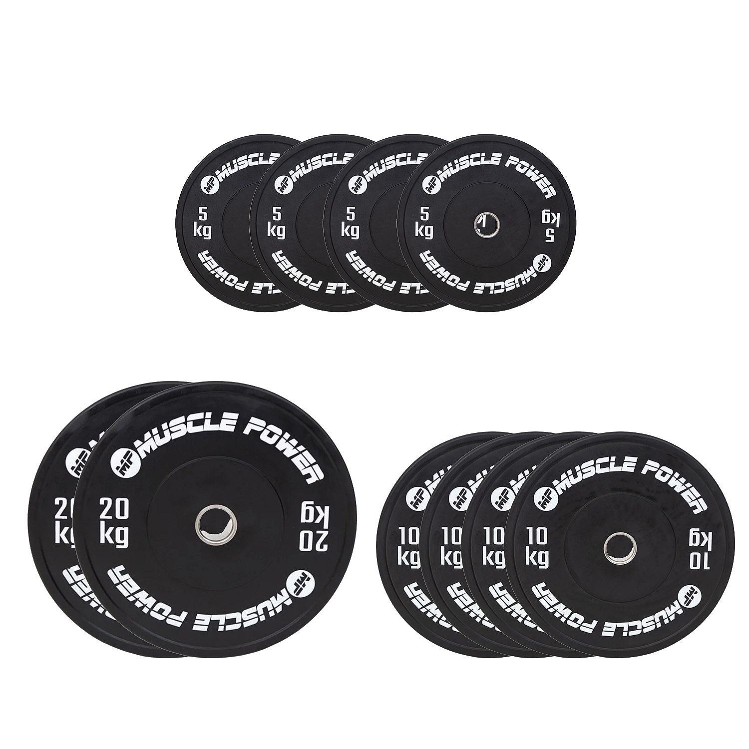 113971-Muscle-Power-high-black-bumper-halterschijf-set-100KG-afbeelding-1