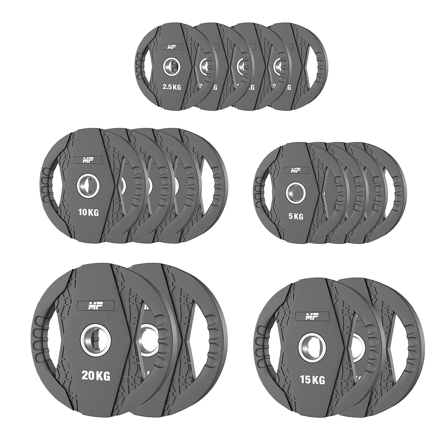 113966-Muscle-Power-Olympische-rubber-halterschijf-set-140KG-afbeelding-1
