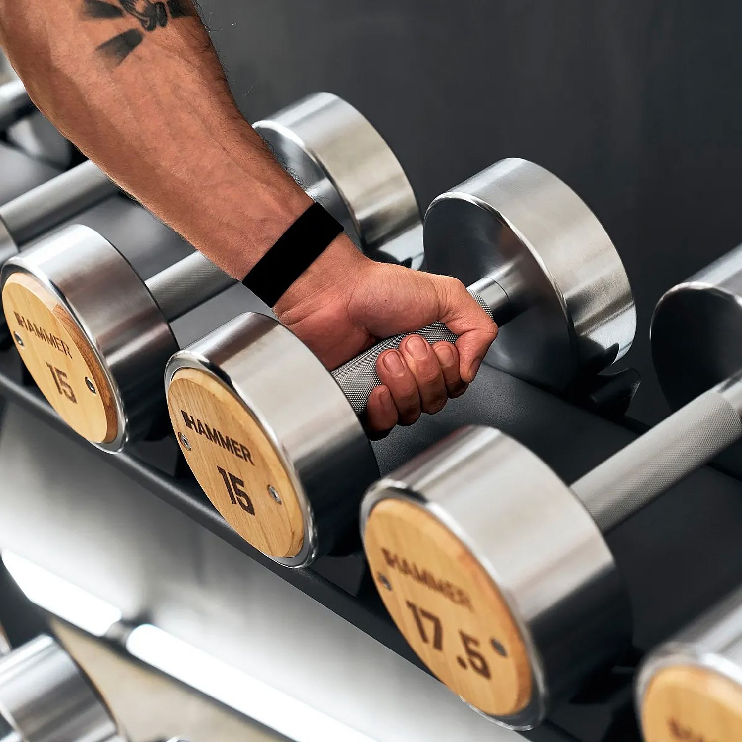 143626-Hammer-dumbbell-rek-125-25-kg-eikenhout-afbeelding-5