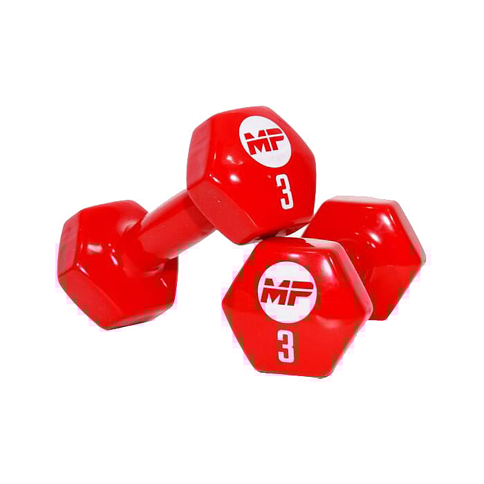 83123-Muscle-Power-Vinyl-Dumbbellset-2-x-3-kg-rood-afbeelding-1