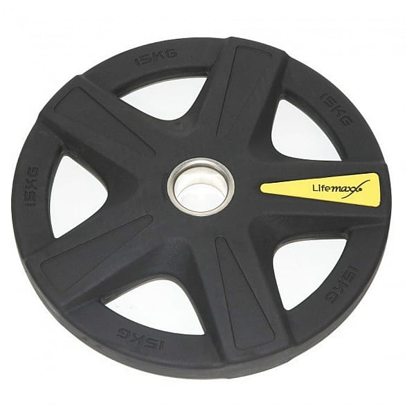 19667-Lifemaxx-Rubberen-Halterschijf-5-grip-15-kg-afbeelding-1