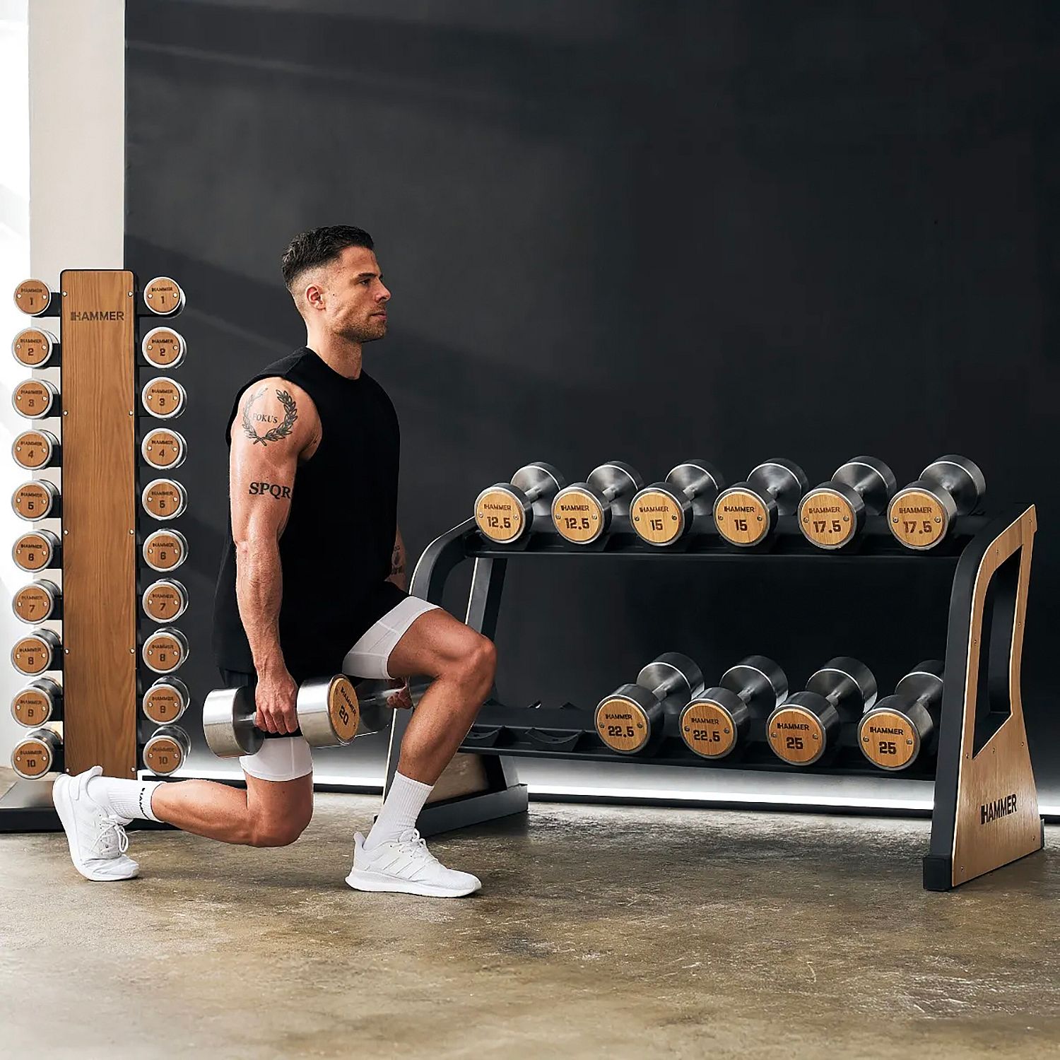 143626-Hammer-dumbbell-rek-125-25-kg-eikenhout-afbeelding-6