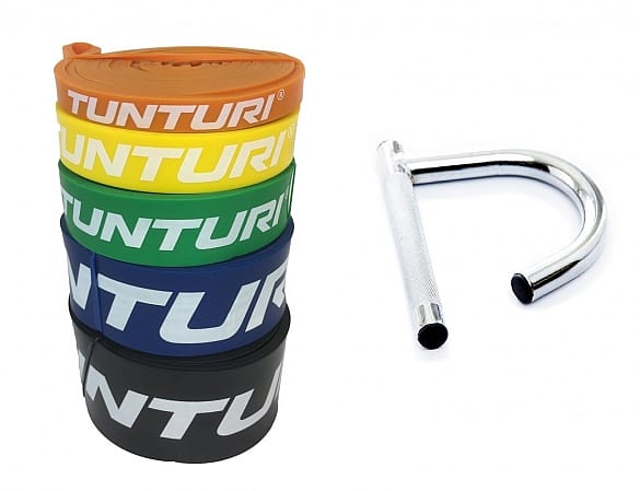 33315-Tunturi-Power-Band-Set-5-verschillende-sterktes-met-handgreep-afbeelding-1