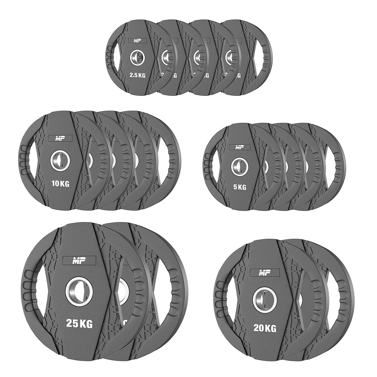 113967-Muscle-Power-Olympische-rubber-halterschijf-set-160KG-afbeelding-1