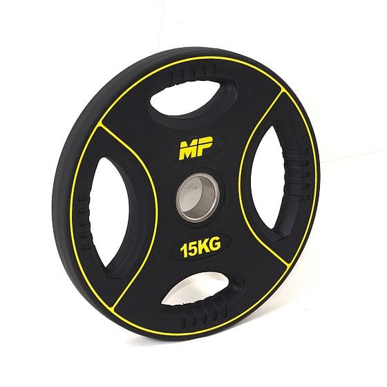 66388-Muscle-Power-50mm-PU-halterschijf-4-grip-15-kg-afbeelding-1