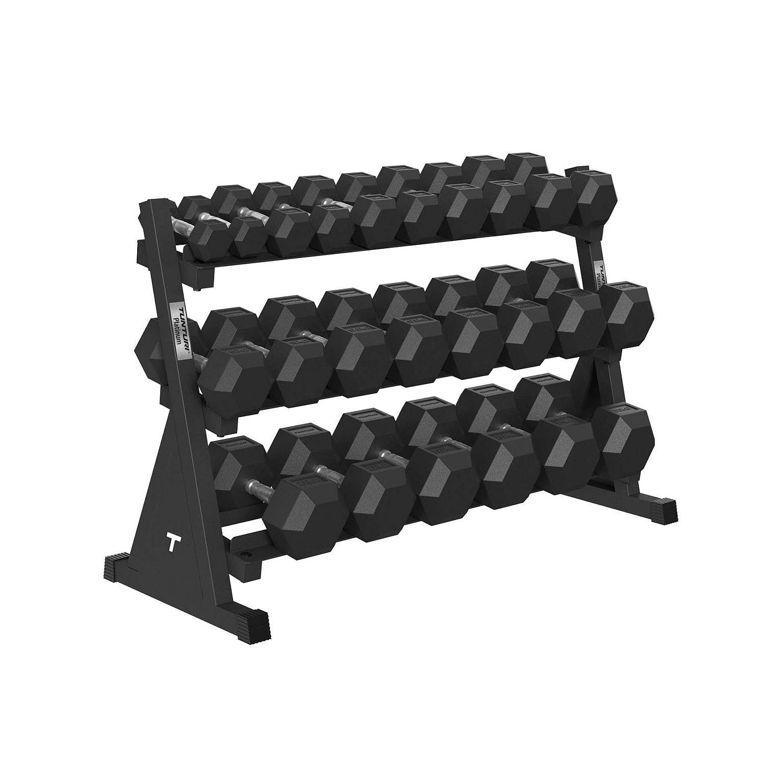 121780-Tunturi-Platinum-Hex-Rubber-Dumbbell-Rek-afbeelding-2