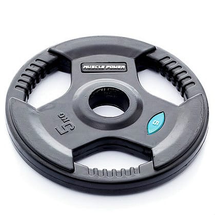 19141-Muscle-Power-Olympische-halterschijf-5-kg-met-handgrepen-rubber-overtrokken-50-mm-zwart-afbeelding-1