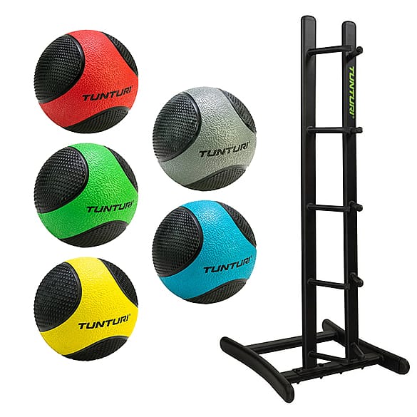 10429-Tunturi-Medicinebal-standaard-compleet-met-5-medicijnballen-afbeelding-1