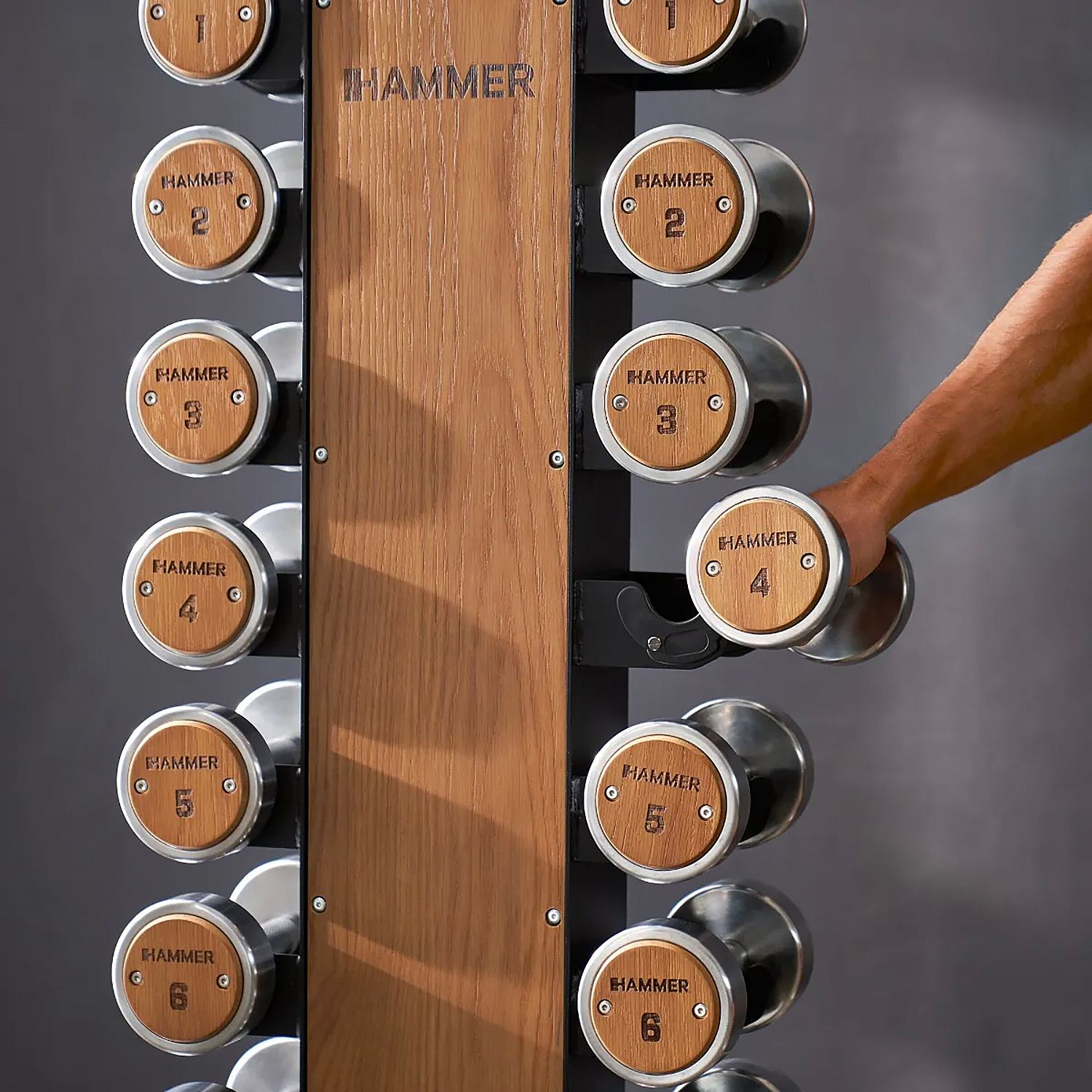 143628-Hammer-dumbbell-toren-1-10-kg-eikenhout-afbeelding-3