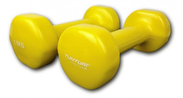 19952-Tunturi-Dumbells-Vinyl-Overtrokken-Gietijzer-Geel-15-kg-14TUSFU150-afbeelding-1