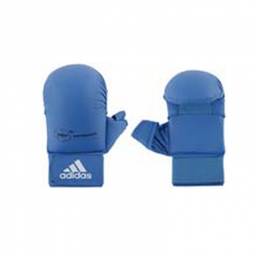 Adidas karate handschoenen WKF blauw met duim
