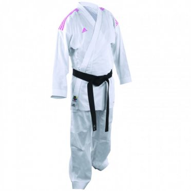 Adidas Karatepak K220KF kumite fighter wit/roze 