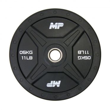 Muscle Power olympische bumper plate 50 mm 5 kg zwart 