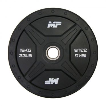 Muscle Power olympische bumper plate 50 mm 15 kg zwart 