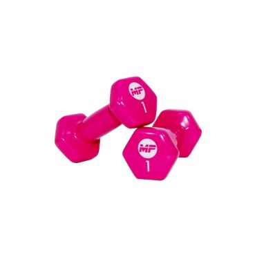 Muscle Power Vinyl Dumbbellset 2 x 1 kg roze 