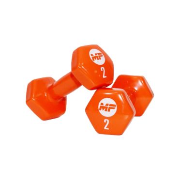 Muscle Power Vinyl Dumbbellset 2 x 2 kg oranje 