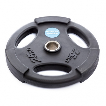 Muscle Power Olympische PU Halterschijf 25 kg Zwart MP806