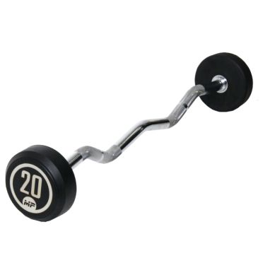 Muscle Power Rubber vaste curl halterstang 20 kg 