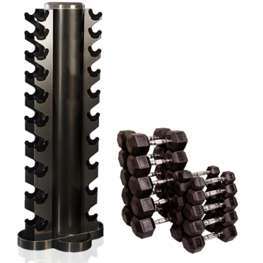 Muscle Power Hexa Dumbbellset 1 - 10 KG met Toren