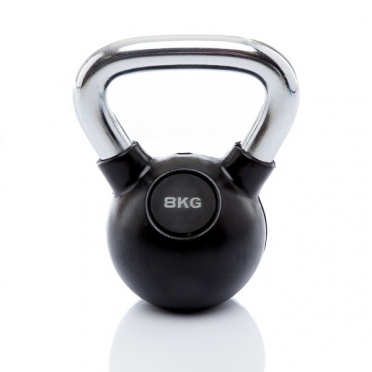 Muscle Power Kettlebell Rubber - Chrome 8 KG MP1301