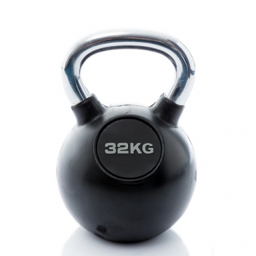 Muscle Power Kettlebell Rubber - Chrome 32 KG MP1301