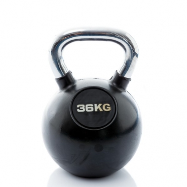 Muscle Power Kettlebell Rubber - Chrome 36 KG MP1301