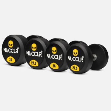 NUCCLR rubber dumbbell set 22.5-30 KG 