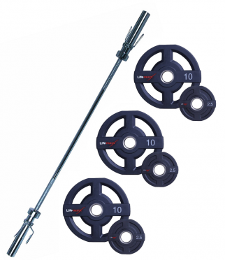 Lifemaxx Complete Olympische Halterset 80 kg rubber