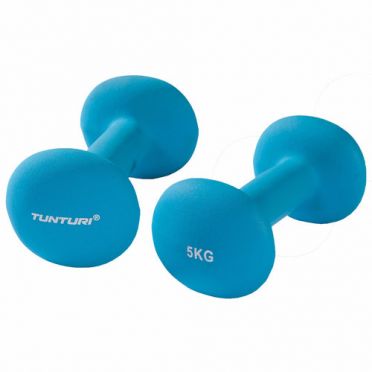 Tunturi Neopreen Dumbbell Set 5 kg blauw 