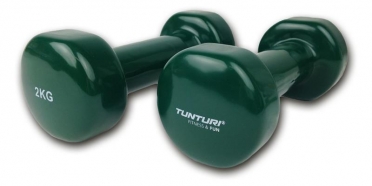 Tunturi Dumbells Vinyl Overtrokken Gietijzer Groen 2 kg 14TUSFU110 