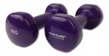 Tunturi Dumbells Vinyl Overtrokken Gietijzer Paars 1 kg 14TUSFU109 