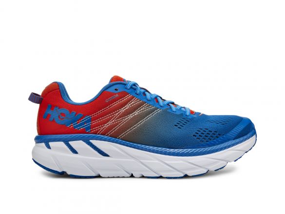 Hoka One One Clifton 6 hardloopschoenen rood/blauw heren 1102872-MRIB