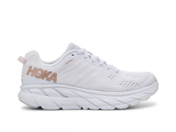 Hoka One One Clifton 6 hardloopschoenen wit/goud dames 1102873-WRGL