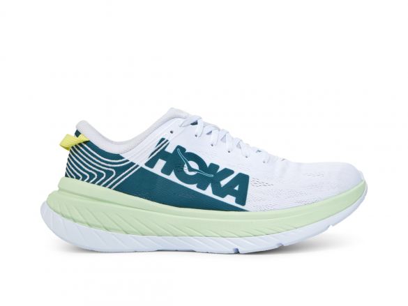 Hoka One One Carbon X hardloopschoenen wit/groen heren 1102886-GAWH