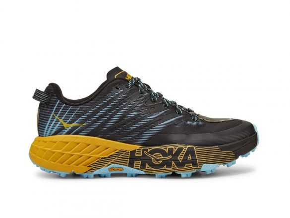 Hoka One One Speedgoat 4 trail hardloopschoenen zwart/geel dames 1106527-ASAT