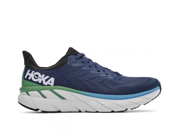 Hoka One One Clifton 7 hardloopschoenen blauw/groen heren 1110508-MOAN