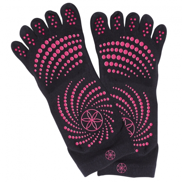 Gaiam Antislip sokken zwart met roze stippen (S/M) G05-57126Voorraad