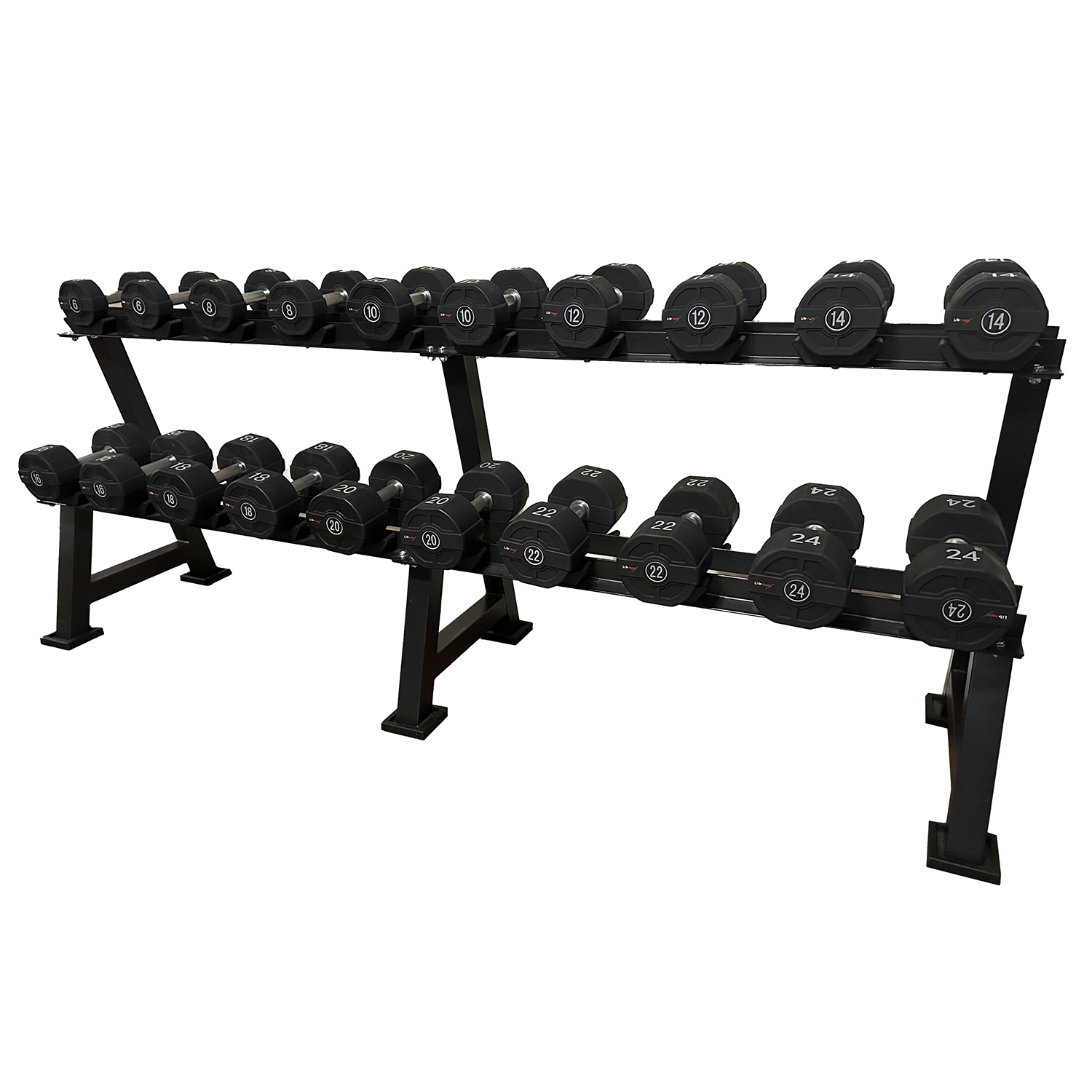 Lifemaxx dumbbellset 8-24kg inclusief opbergrek demo model LMX1012.20