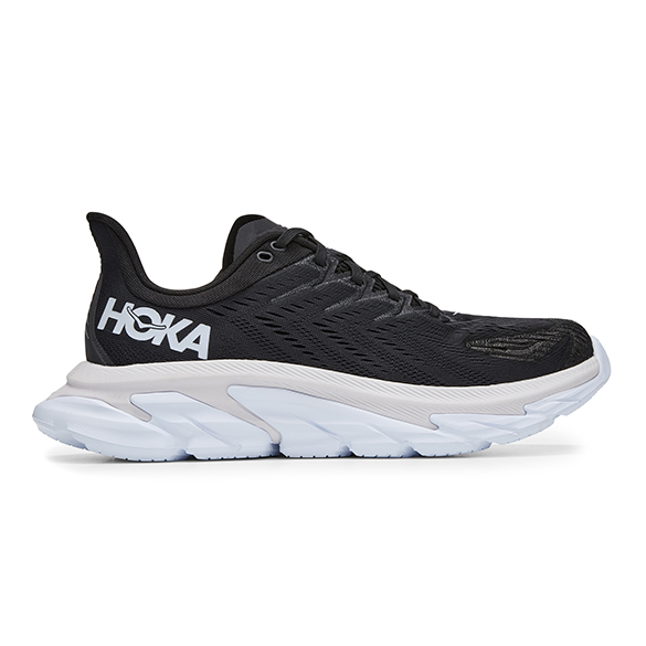 Hoka One One Clifton 7 Edge hardloopschoenen zwart/wit heren 1110510-BWHT