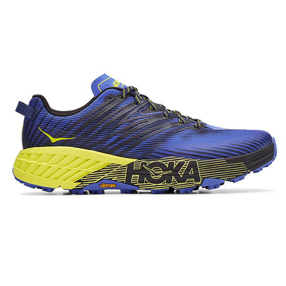 Hoka One One Speedgoat 4 trail hardloopschoenen blauw/geel heren 1106525-BIEP