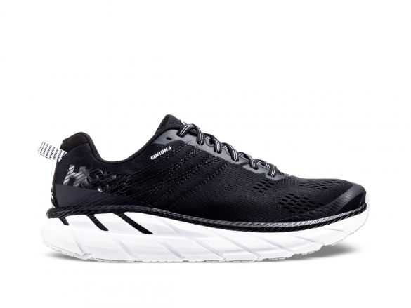 Hoka One One Clifton 6 hardloopschoenen zwart/wit heren 1102872-BWHT