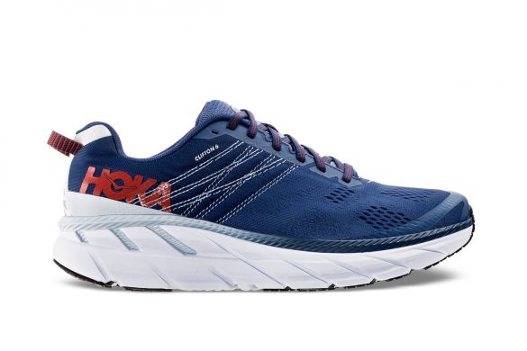 Hoka One One Clifton 6 hardloopschoenen blauw/wit heren 1102872-EBPA