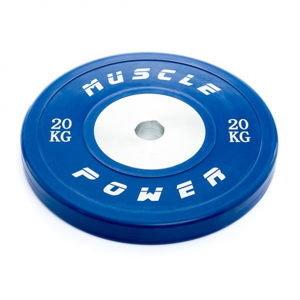 Muscle Power Competitie Bumper Plate blauw 20 KG MP809 MP80920BLAUW