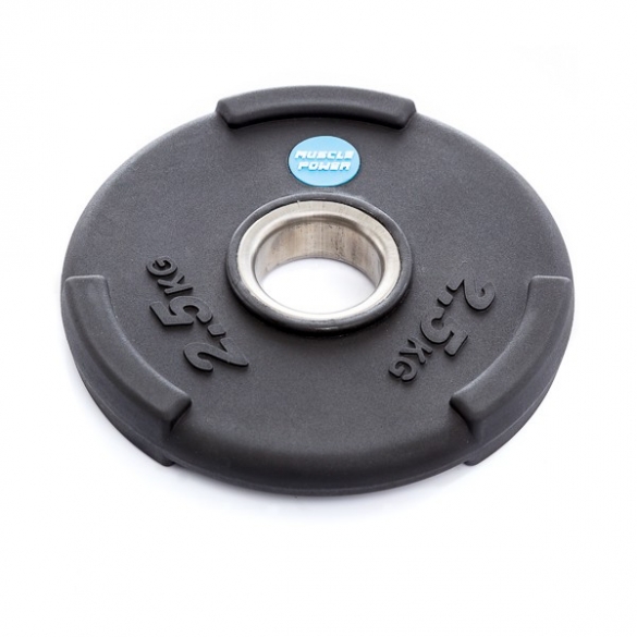 Muscle Power Olympische PU Halterschijf 2,5 kg Zwart MP806 MP806-2,5