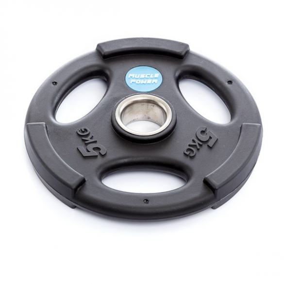 Muscle Power Olympische PU Halterschijf 5 kg Zwart MP806 MP806-5