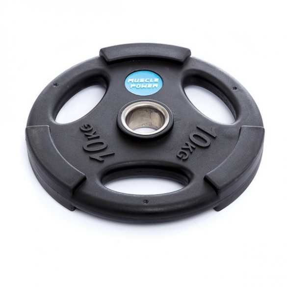 Muscle Power Olympische PU Halterschijf 10 kg Zwart MP806 MP806-10-VOORRAAD