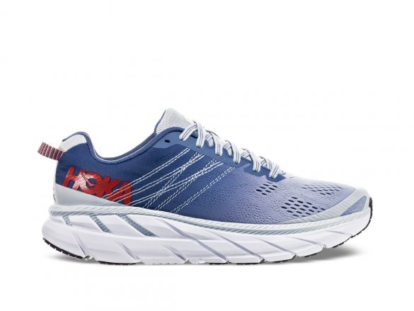 Hoka One One Clifton 6 hardloopschoenen blauw/wit dames 1102873-PAMB